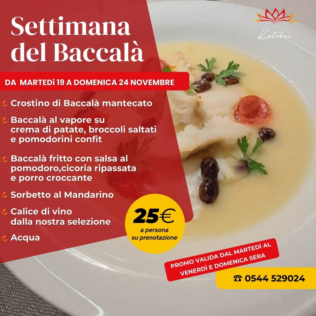 Settimana del Baccalà al Ristorante Kolibrì! 