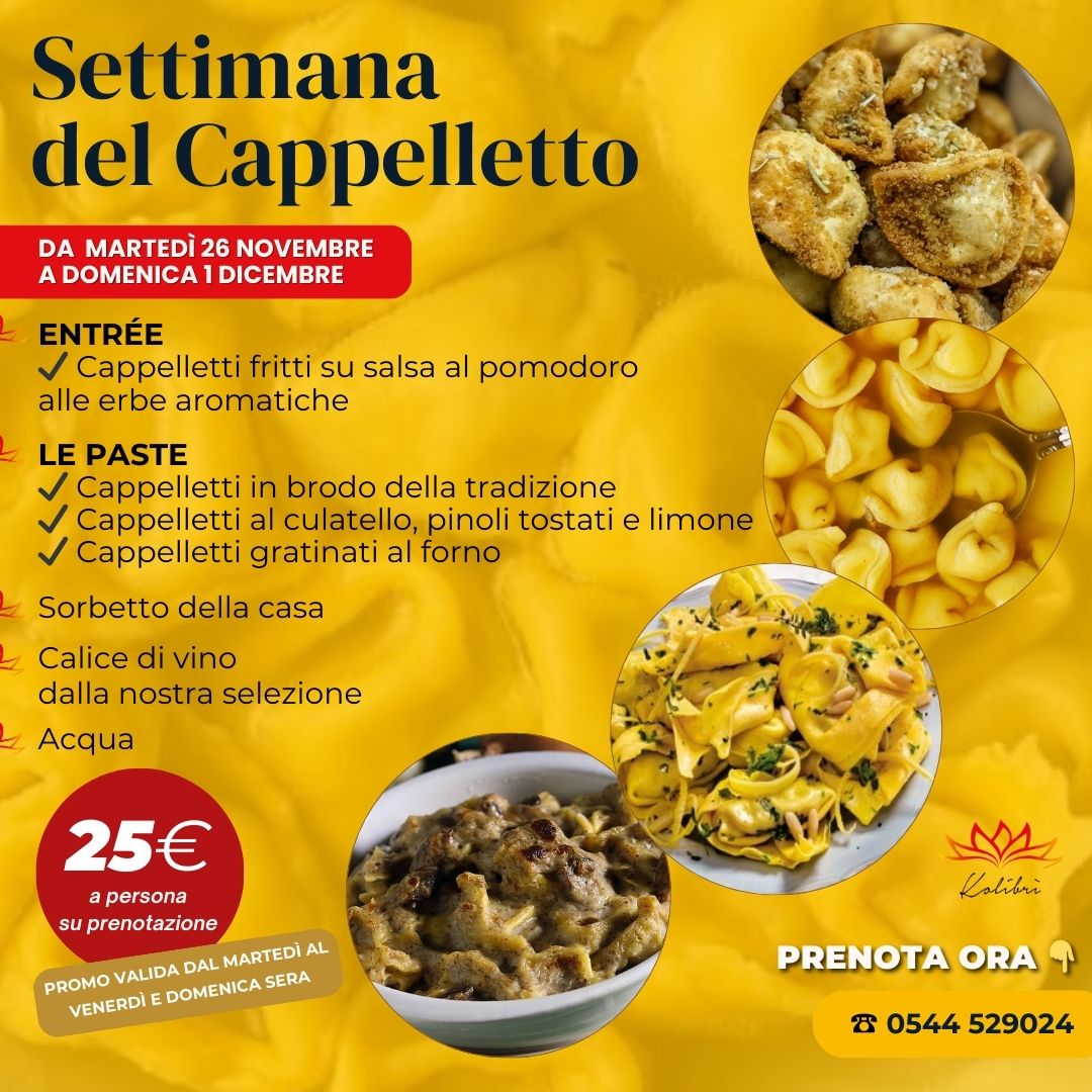 Settimana del Cappelletto al Kolibrì! 