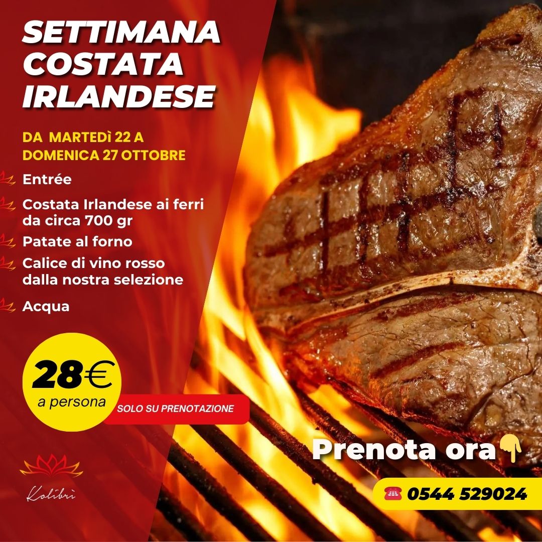 Settimana della Costata Irlandese da Kolibrì