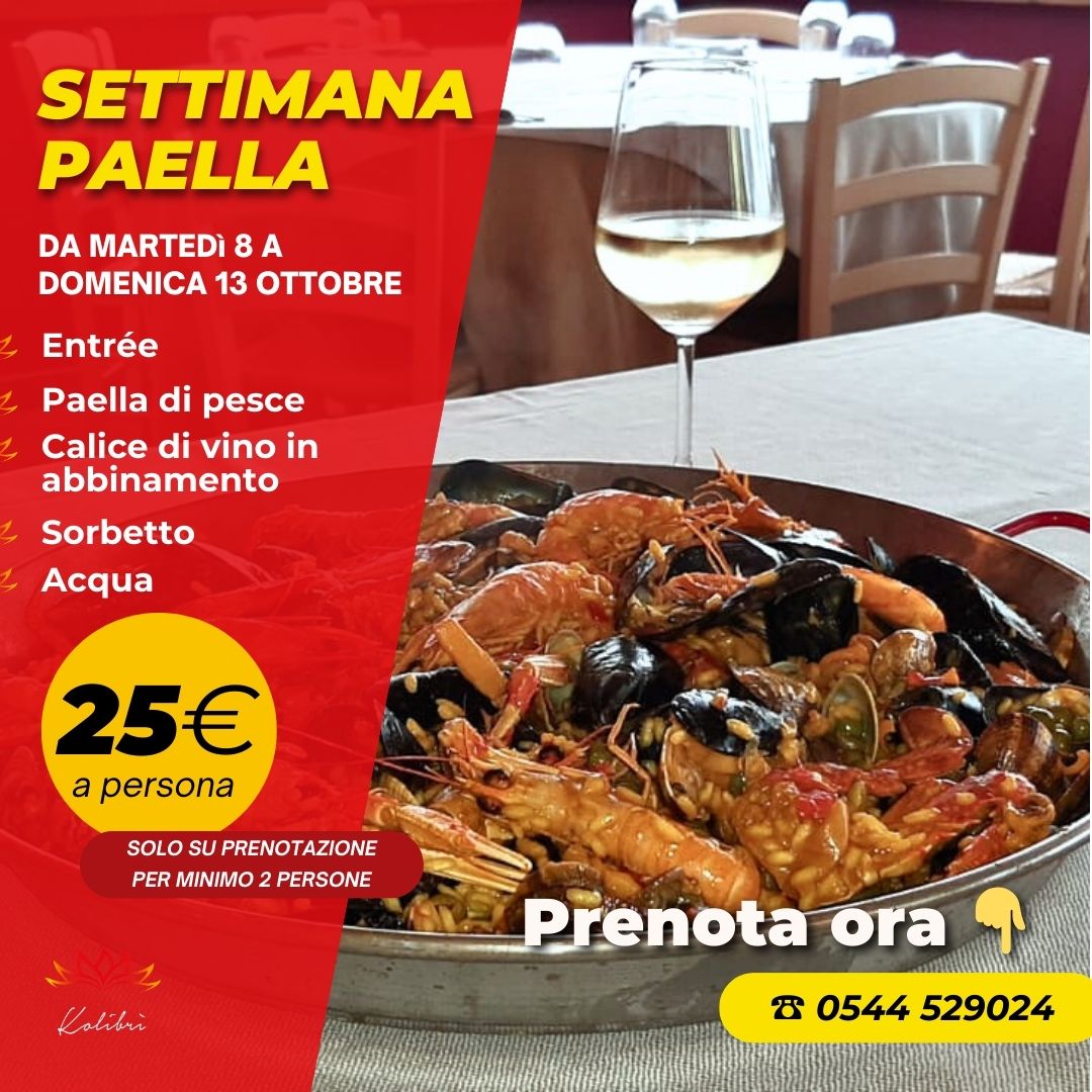 Settimana della Paella di Pesce al Kolibrì! 