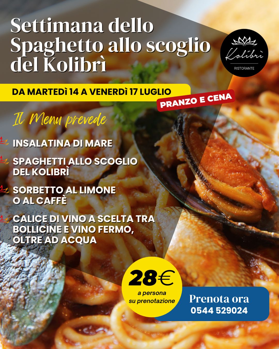 Settimana dello Spaghetto allo Scoglio del Kolibrì