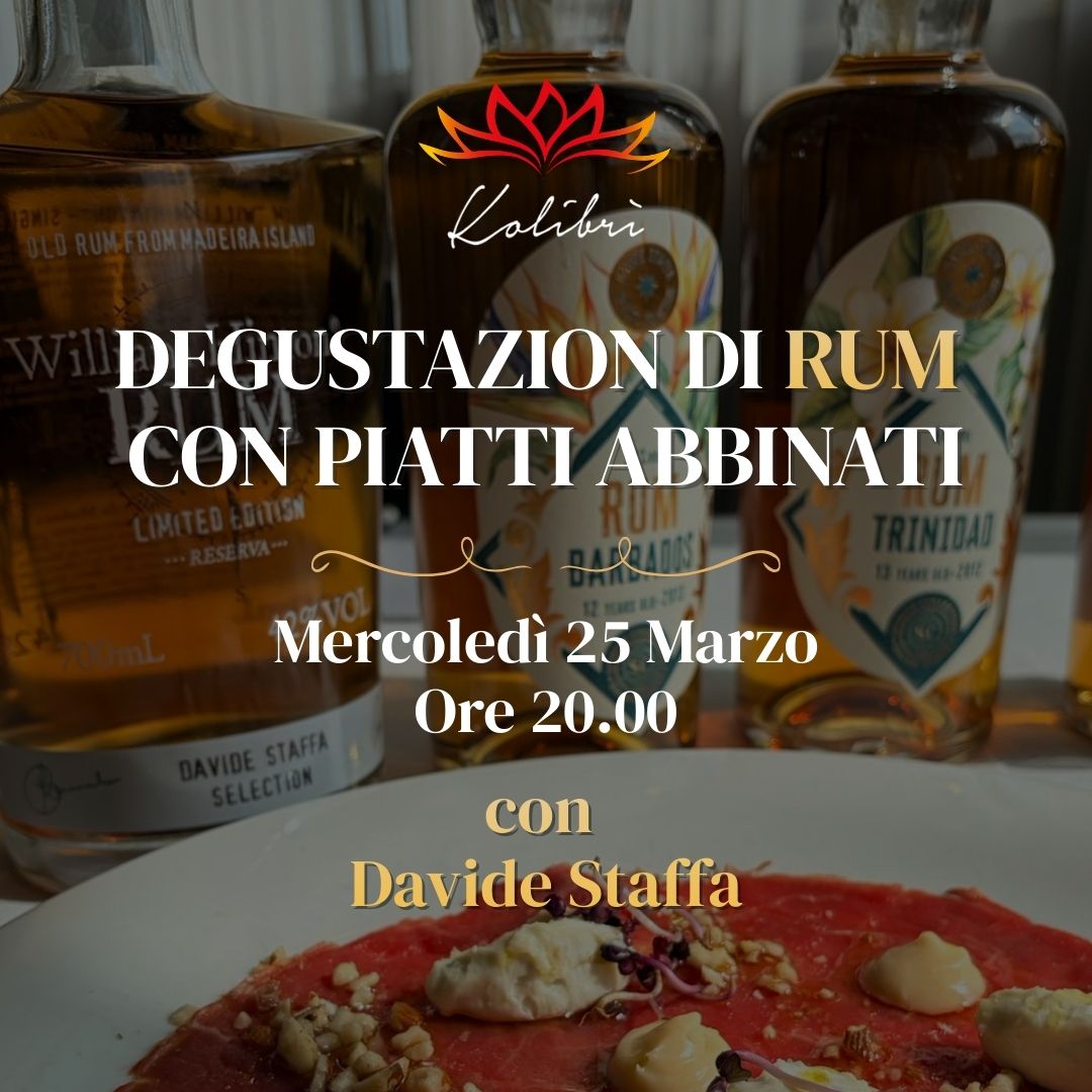 Degustazione di RUM con piatti abbinati