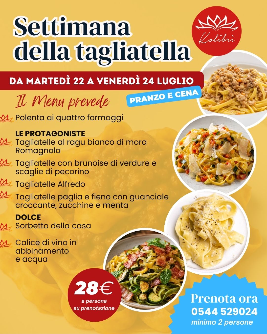 Settimana della Tagliatella al Kolibrì